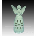 white ceramic angel candle holder